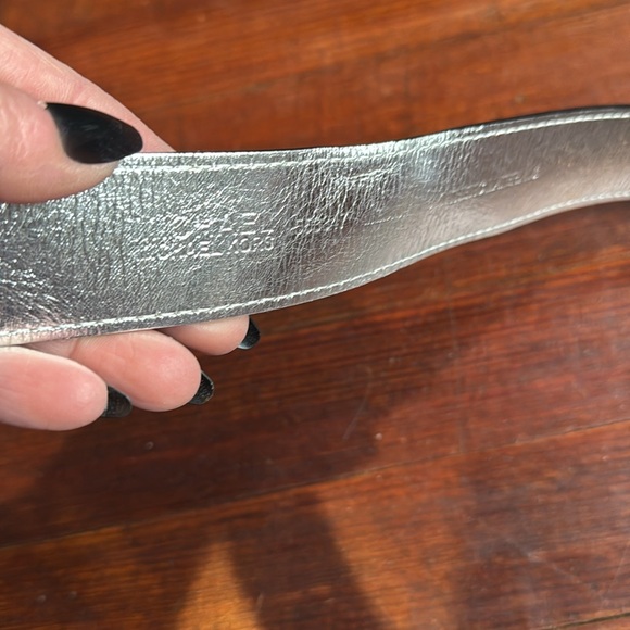 Michael Kors Black Belt with Silver Buckle - Picture 3 of 3